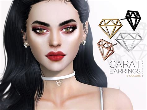 Carat Earrings By Pralinesims At Tsr Sims 4 Updates