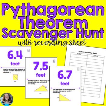 Pythagoras theorem of class 10th. Pythagorean Theorem Scavenger Hunt Activity by 8th Grade ...