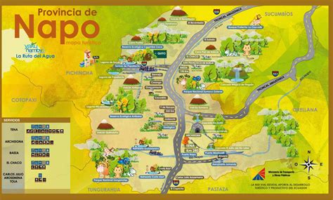Tourist Attractions Map Of Tena Napo Ecuador Planetandes