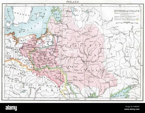 Antique Map Circa 1875 Of Poland Stock Photo Alamy