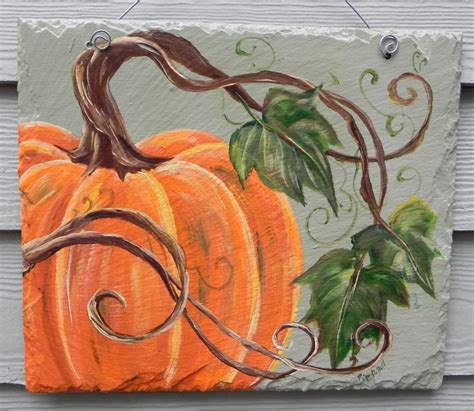Pumpkin Autumn Art Halloween Painting Fall Canvas