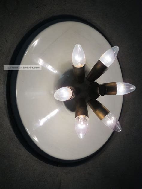 Elegant sølvfarget taklampe med sotede glasskuler. Fifties Sputnik Lampe 50s Midcentury Decken Wandlampe