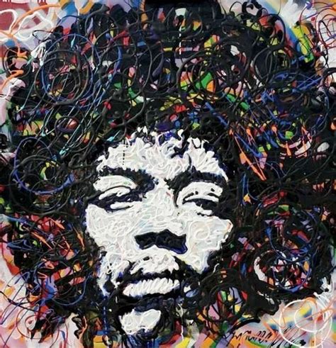 Jimi Hendrix By Artist Matt Pecson Large Canvas Painting Large Canvas