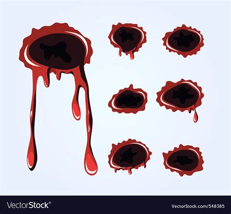 Bullet Wound Collection Royalty Free Vector Image