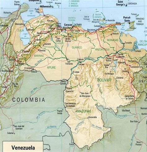 Venezuela Rio De Mapa Mapa Da Venezuela Rio América Do Sul Américas
