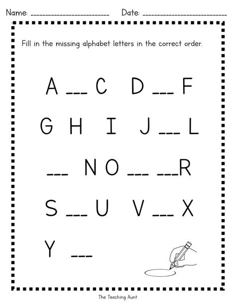 Find The Missing Letter Worksheets Kindergarten Workssheet List