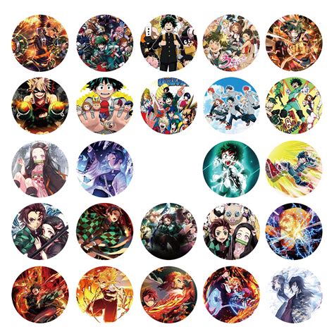Buy Anime Pins 24 Pack Anime Button Pins For Backpack 24 Pack My Hero