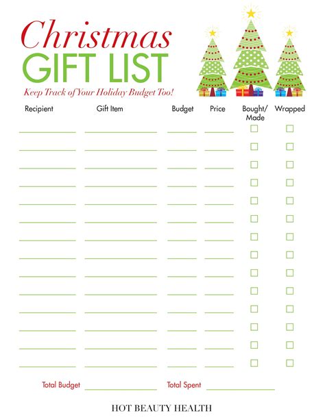 Holiday Gift Guide Christmas Gift List Free Christmas Gifts Gift List Printable