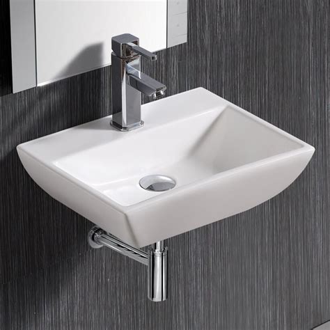 Tends to fit very specific décor types. Modern Compact 18" Wall mount Bathroom Sink & Reviews ...