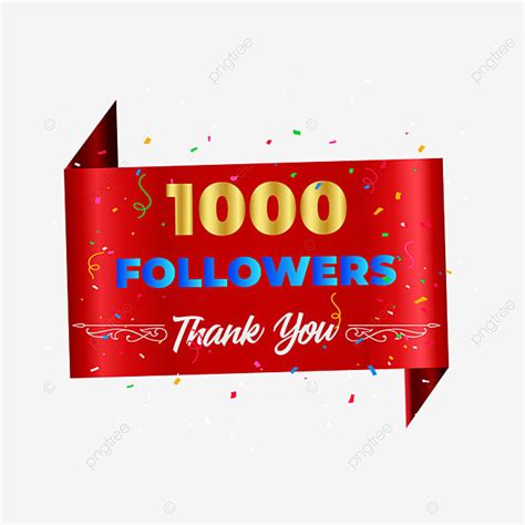 1000 Followers Social Media Red Red Like Concept Png And Vector With