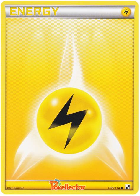 Custom carda card component with a. Lightning Energy - Black & White #108 Pokemon Card