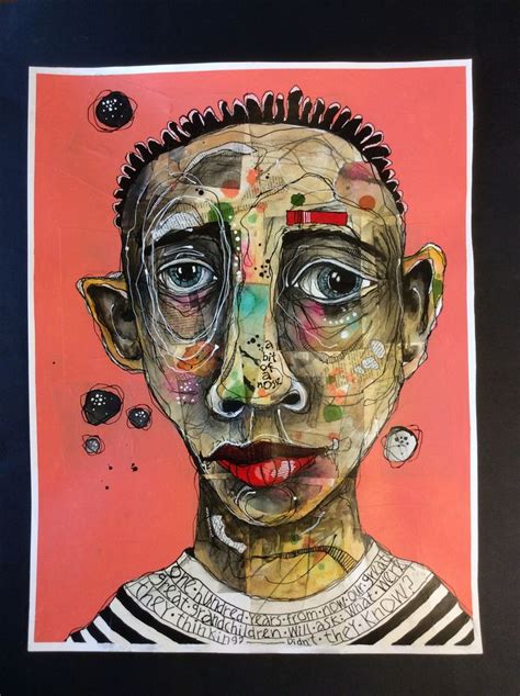 Deb Weiers Pensive Sold Abstract Face Art Portrait Art