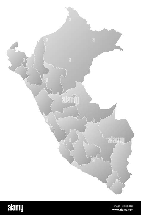 Political Map Of Peru With The Several Regions Stock Photo Alamy