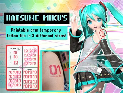 Free Hatsune Miku S Printable Temporary Tattoo File °• Eriza