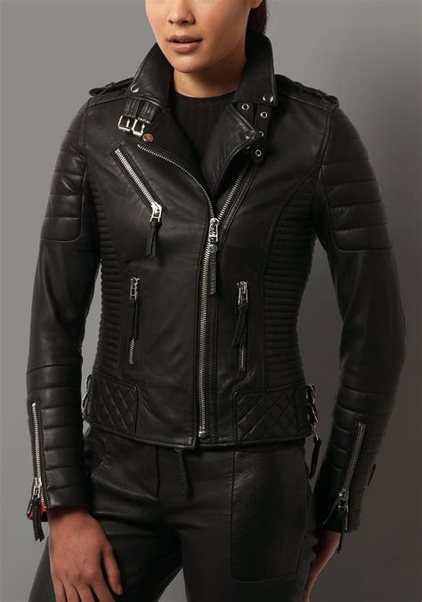 New Women Biker Motorcycle Black Leather Jacket Genuine Lambskin Size Xs S M L Leather Jackets
