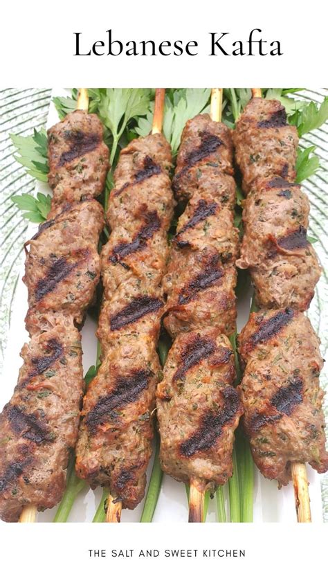 Tender, perfectly chargrilled and very flavorful. Kafta Kabob (Lebanese) - The Salt and Sweet Kitchen ...