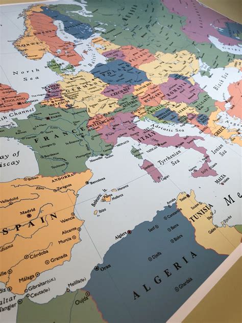 Map Of Europe Europe Cis And Middle East European Map A1 Etsy