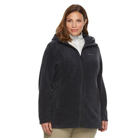 Plus Size Columbia Three Lakes Hooded Long Fleece Jacket Women S Size 3xl Grey Charcoal