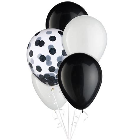 15ct 11in School Colors 3 Color Mix Latex Balloons White Black