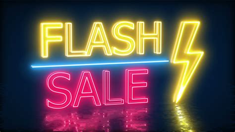 Flash Sale Neon Sign For Promotion With Floor Reflection 4k 2278743