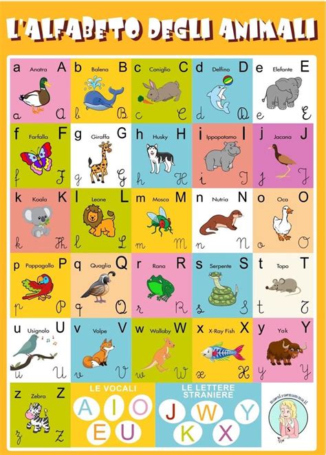 Poster Alfabeto Degli Animali In Italiano Da Appendere Alphabet For