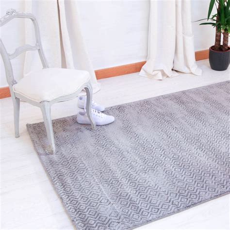 Crushed Velvet Light Grey Rug Elena Zaza Homes Light Grey Rug