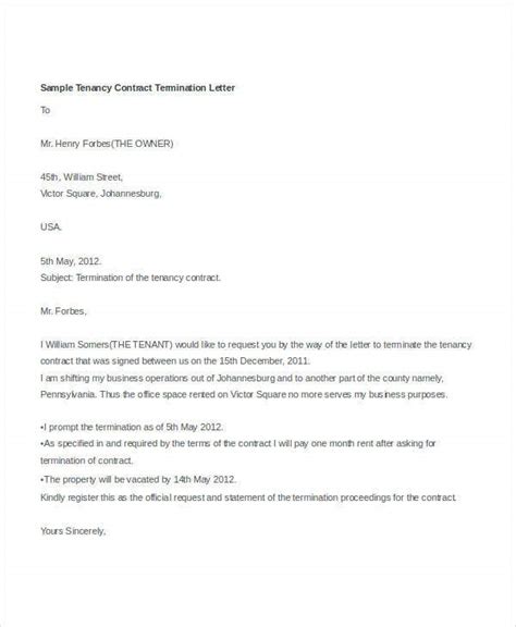 Everything you need to know before ending a tenancy agreement. Termination Letter Doc Template - 28+ Free Word, PDF ...