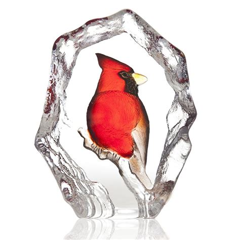 Eagle Etched Crystal Sculpture By Mats Jonasson Art Glass Crystal Figurine