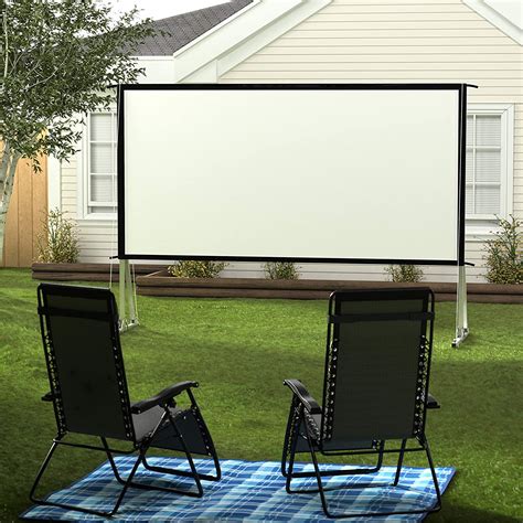 Outdoor Projector Screen With Stand 169 120 Inch