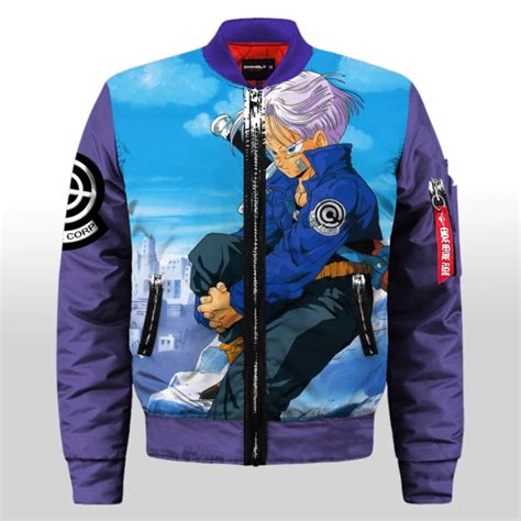 Maybe you would like to learn more about one of these? Dragon Ball Future Trunks Capsule Inc Blue Varsity Jacket #Trunks #Varsity #DBZ | Varsity jacket ...