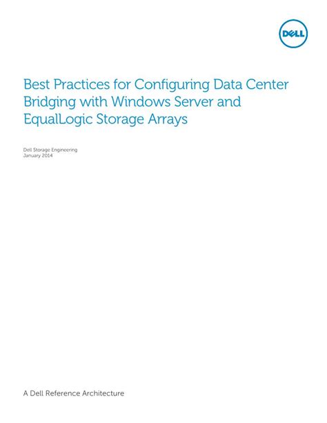 Best Practices For Configuring Data Center Bridging With Windows Server
