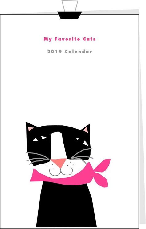 Cat Calendar 2019 Favorite Cats Wall Calendar Original Illustrations In