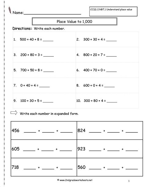 16 Best Images Of Standard Form Worksheets 2nd Grade Numbers In