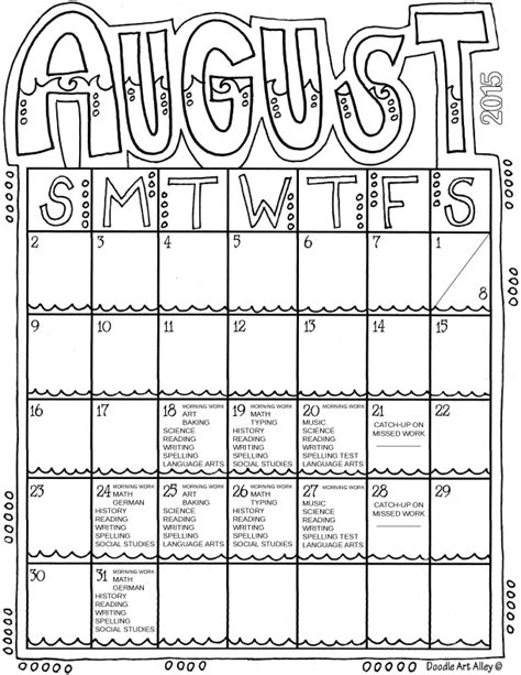 Welcome To Third Grade Coloring Pages Calendar Pages August