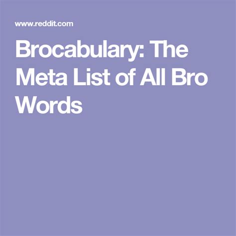 Brocabulary The Meta List Of All Bro Words Bro Words List Horse