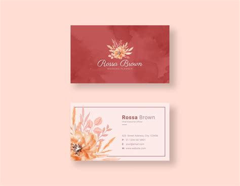 Beautiful Floral Business Card Template 21689692 Vector Art At Vecteezy