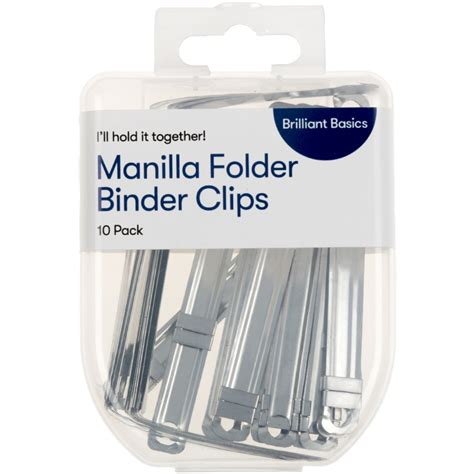 Brilliant Basics Clip Binder Manilla Folder 10 Pack Big W