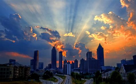 Atlanta Skyline At Sunset Hdr A Code Orange Smog Alert Ca Flickr