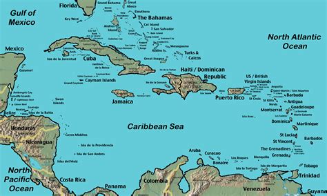 Caribbean Sea Map Caribbean Country Map Caribbean Map With Country
