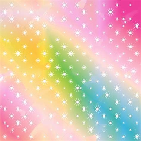White Stars Rainbow Sequin Glitter Colored Cloud Party