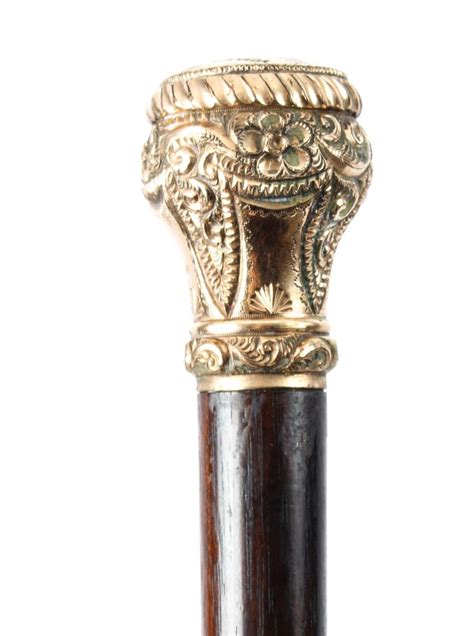 Antique Walking Stick Cane 9 Carat Gold Topped Port Hope Canada Late