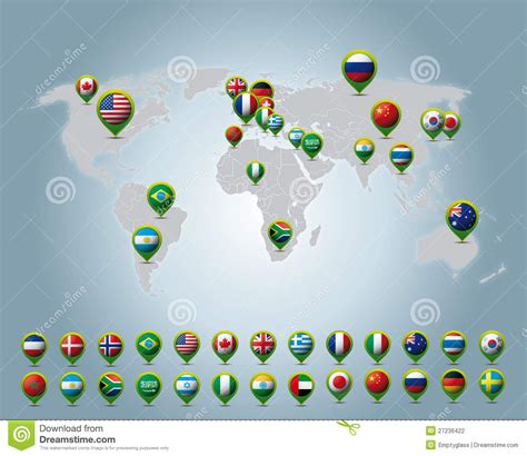Countries 3d Pins Stock Photography Image 27236422