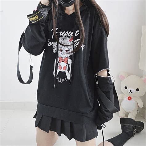 Little Devil Zipper Sleeve Hoodie Kawaii Fashion Shop Cute Asian