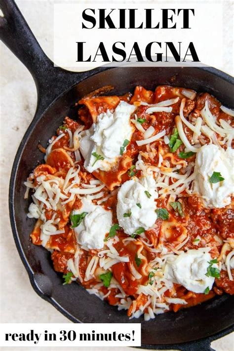 Easy Skillet Lasagna For Two Make Lasagna In One Pan In A