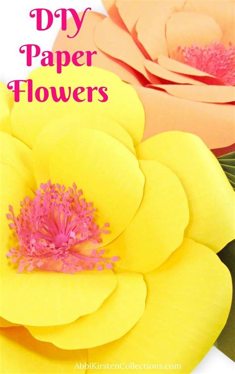 Use your cricut machine or hand cut with scissors. Giant Paper Flower Tutorials: DIY Large Hibiscus Flowers | Giant paper flowers diy, Large paper ...