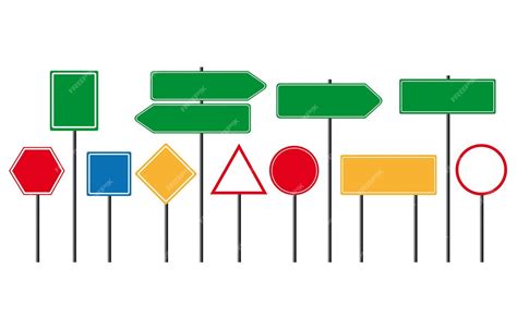 Premium Vector Blank Street And Road Signs On A White Background