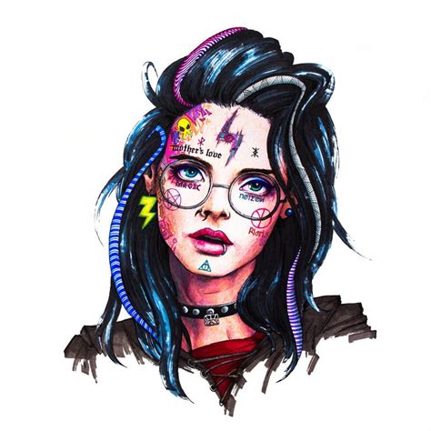 What If Harry Potter Was A Beautiful Punk Girl Drawing By Mark