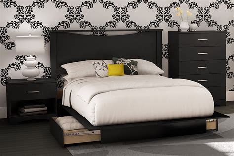 Ashley furniture realyn queen 6 piece chipped white bedroom set. South Shore Bedroom Set Step One Collection, Black, 4 ...