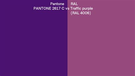 Pantone 2617 C Vs Ral Traffic Purple Ral 4006 Side By Side Comparison