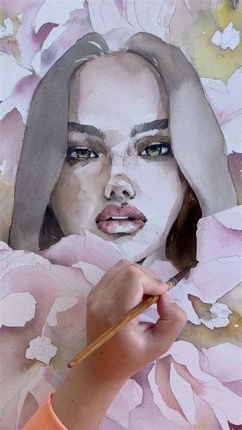 Blooming Painting Process By Polina Bright Video Watercolor